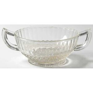 Imperial Glass Ohio Nappy Huckabee Round Clear Bowl Swirling Star Handle 5-inch
